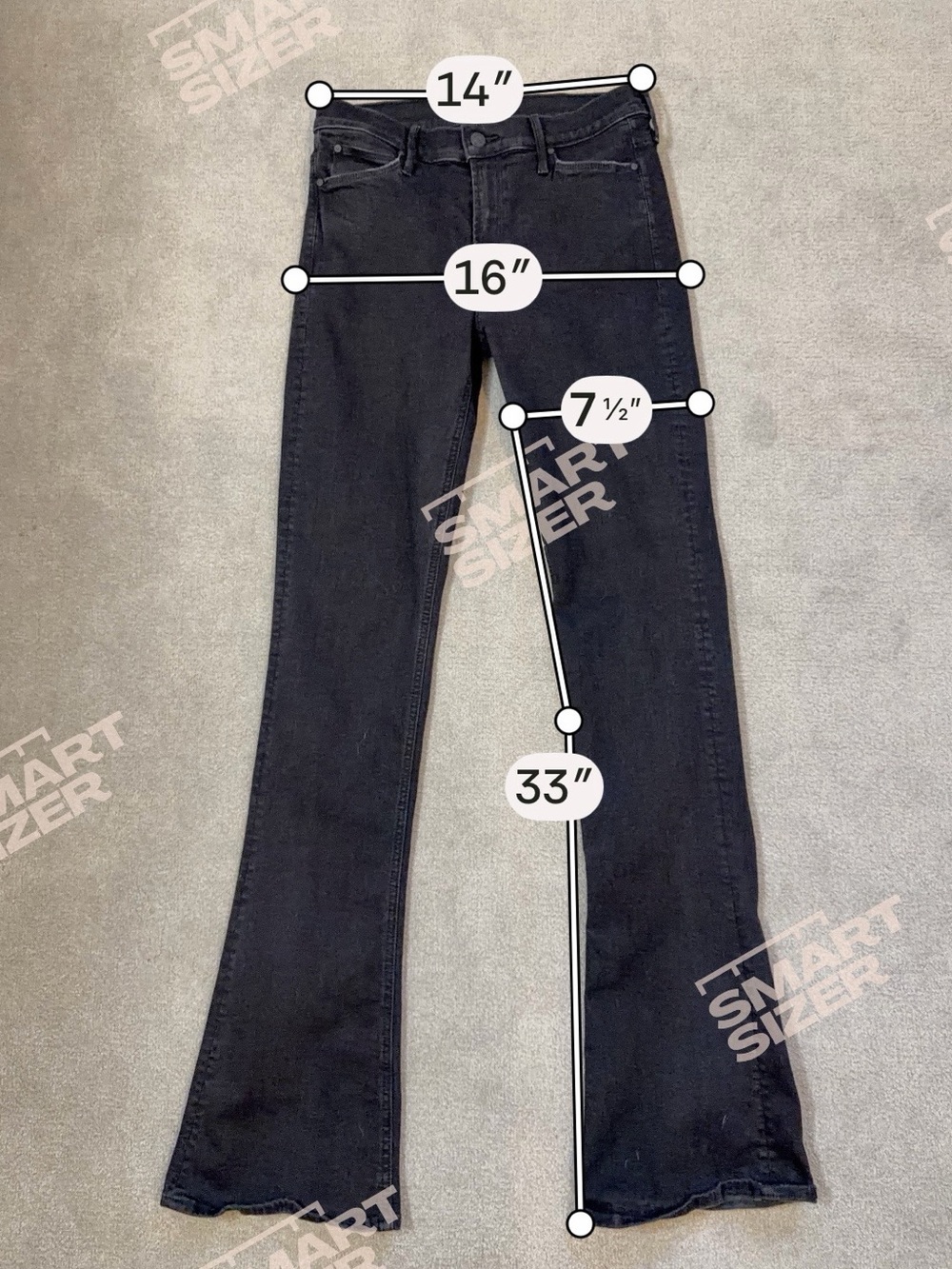 MOTHER ‘The Runaway’ High-Rise Bootcut Flare Jeans in Black - Size 29x33 - Picture 5 of 11